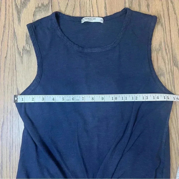 Stateside Women’s Twist Front Cotton Tank Navy Size Small Made in USA - Picture 6 of 8